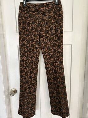 Harold's Black and Copper Flare Brocade Pants Size 2 Retro Vintage